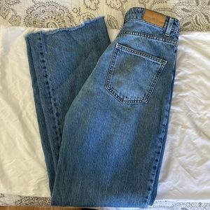 Medium wash straight fit jeans!